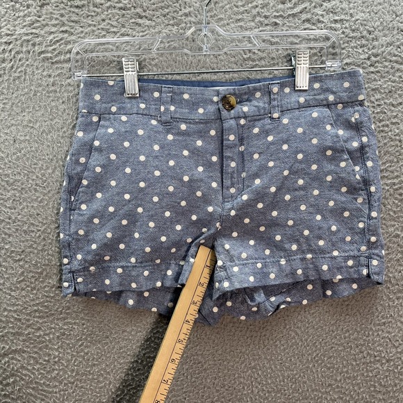 Old Navy Shorts Womens 2 Blue White Polka Dot Linen Blend Everyday Short Coastal - Picture 5 of 10
